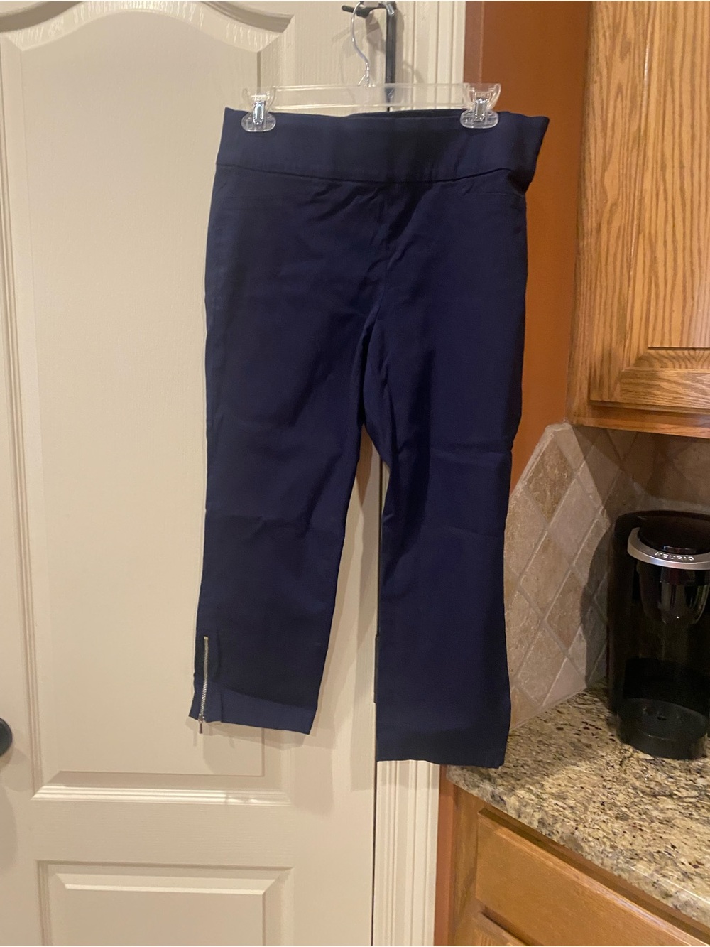 Girls Navy Cropped Active Pants